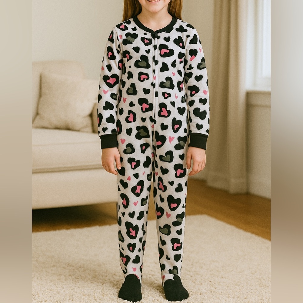 Cow Print Foot Onesie Pajamas Junior Size Small